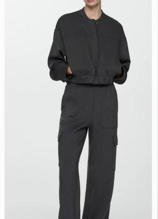 Стильный костюм mango ( брюки карго + бомбер)