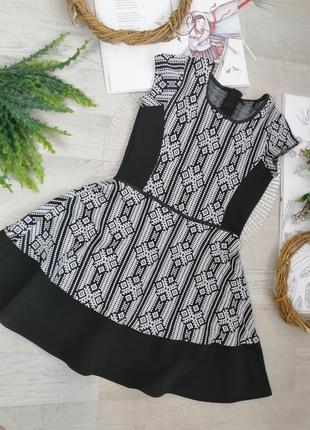 Сукня ділове повсякденне чорне біле в етно стилі етно2 фото