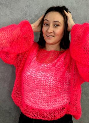 Паутинка, женский свитер облачка, свитер из мохера