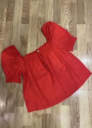Блуза яркая натуральная h&m
