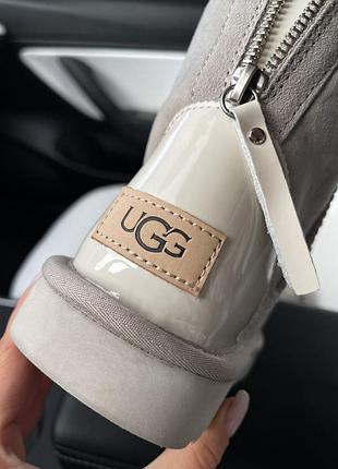 Угги угги угг ugg mini ligth grey zip lacquer 7