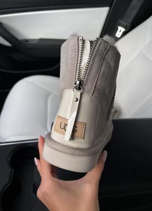 Угги угги угг ugg mini ligth grey zip lacquer 6