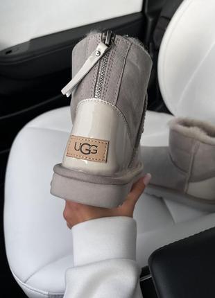 Угги угги угг ugg mini ligth grey zip lacquer 5