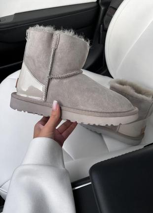 Угги угги угг ugg mini ligth grey zip lacquer 4