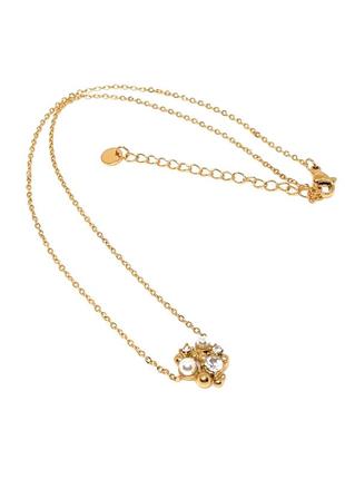 Тренд жіночий ланцюжок нержавіюча сталь позолота перлини перли кольє намисто цепь