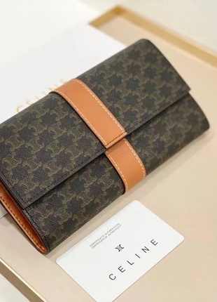 Женский кошелек celine коричневый