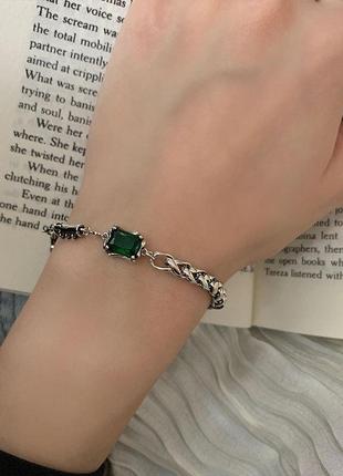 Браслет женский,плетение колосок с фианитов.925