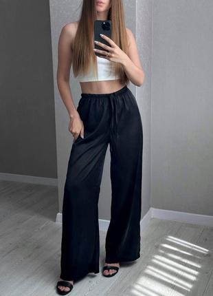 Брюки шелковые прямые домашние6 фото