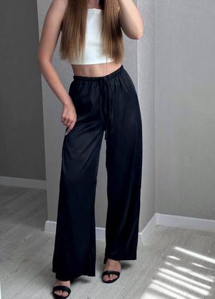 Брюки шелковые прямые домашние4 фото