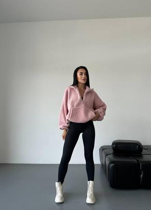 Утеплений анорак з з екохутра на змійці, кофта анорак з кишенею кенгуру, жіночий...