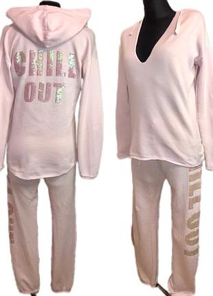 Вінтажний спортивний костюм chill out vintage 2000s y2k victoria's secret pink