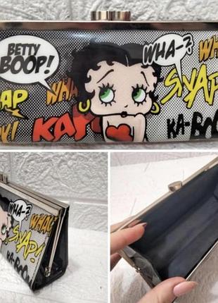 Гарний стильний каркасний гаманець, косметичка betty boop фермуар