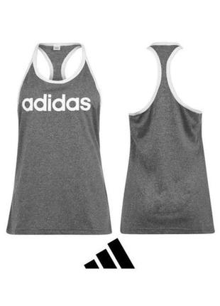 Жіноча сіра спортивна майка adidas climalite, майка-борцовка для тренувань, розмір s/m