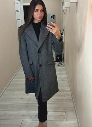 Кашемировая пальто серое esprit