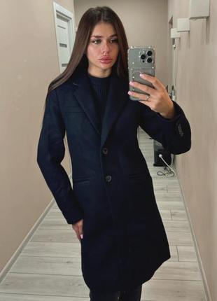 Кашемировое пальто mango черное