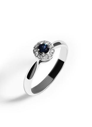 Каблочка из белого золота с сапфиром и бриллиантами3 фото