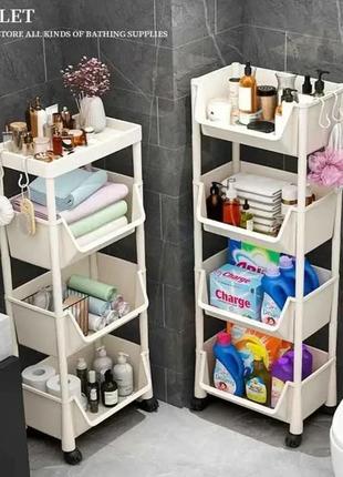 Стелаж для ванни, кухні, дитячої кімнати.  полиця напольна на колесах