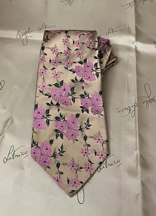 Шовкова краватка з принтом троянд