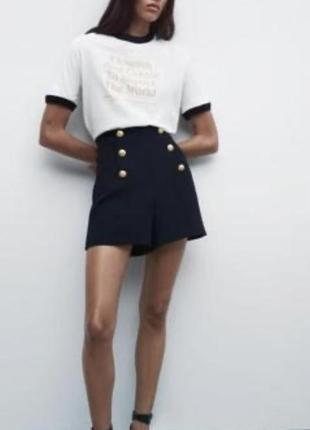 Шорти  zara з декоративними ґудзиками