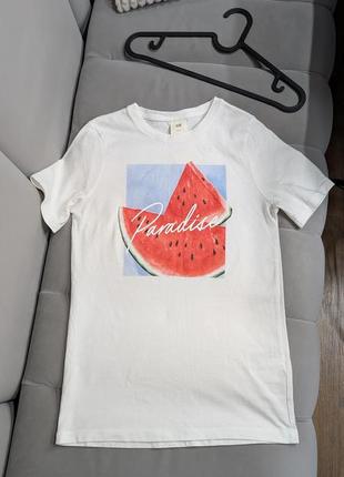 Яскрава футболка принт кавун h&m розмір xs