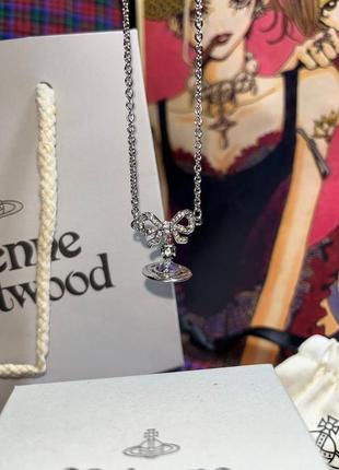 Vivienne westwood bow purple petite necklace