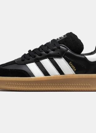 Кросівки adidas Kanye samba xlg black white gum2 фото