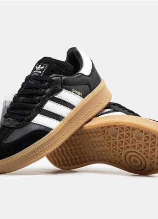 Кросівки adidas Kanye samba xlg black white gum1 фото