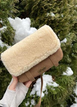 Ugg  зимова сумка на плече ,модна жіноча повсякденна кишенькова плюшева маленька сумочка.