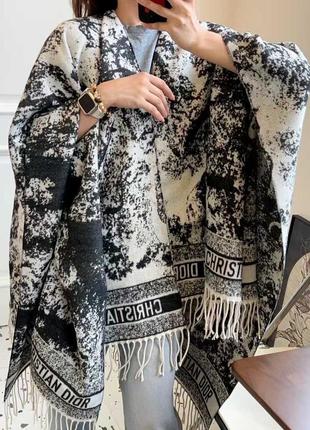 Велика шикарна хустка пончо люкс