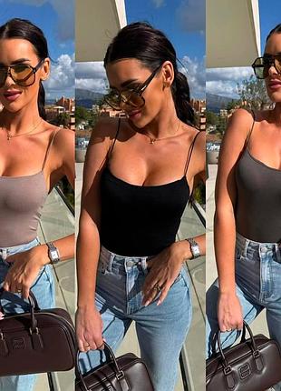 Базовая майка женская с тонкими бретелями io-760