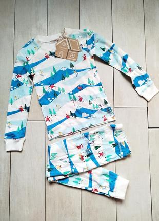 Хлопковый трикотажный пижамный комплект фирмы dunnes (ирландия)