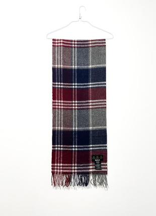 Большой оригинальный шарф шерсть кашемир barbour 180x35 cm