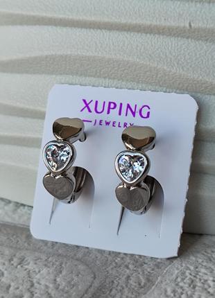 Серьги ксюпинг xuping родиная медицинская сталь