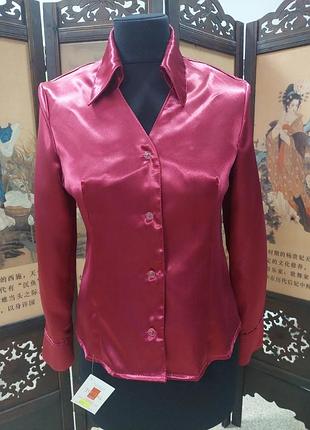 Блуза женская атласная, бордо.