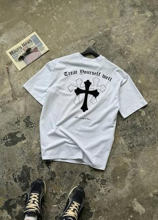 Футболка оверсайз біла creat dourself mell