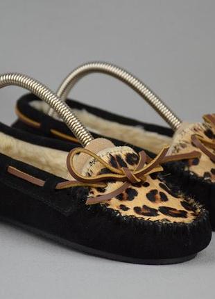 Minnetonka ugg угги мокасины лоферы женские тапочки зимние мех овчина цигейка 35-36 р/22.5 см.