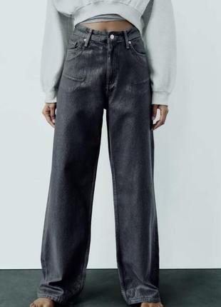 Джинсы багги с напылением zara