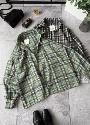 Новий коріл сорочки оверсайз в клітинку