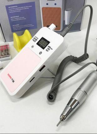 Портативний фрезер для нігтів nail drill yt-928 акумуляторний з індикатором заряду на 35 000 оборотів. колір: білий