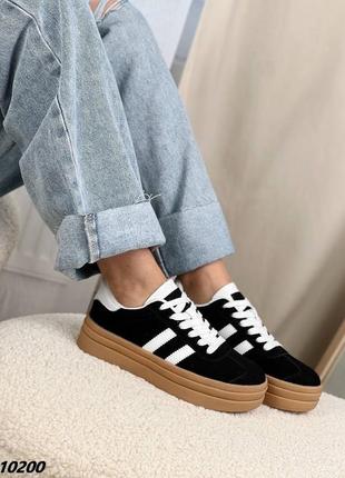 10200 кроссовки материал натуральная замша + натуральная кожа цвет черный