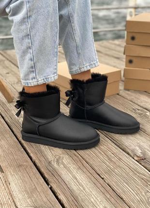 Ugg classic black leather🆕 шикарные женские угги 🆕 купить наложенный платёж