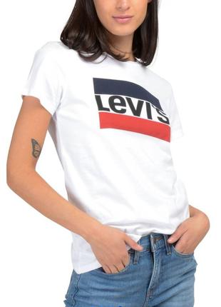 Levi's хлопковая футболка белого цвета