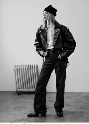 Джинси зара zara кльош висока посадка чорні