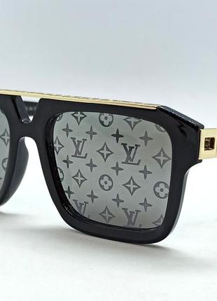 Louis vuitton сонцезахисні окуляри унісекс модні чорні дзеркальні з лого бренду на лінзах