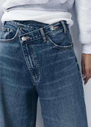 Джинсы зара zara высокая посадка широкие