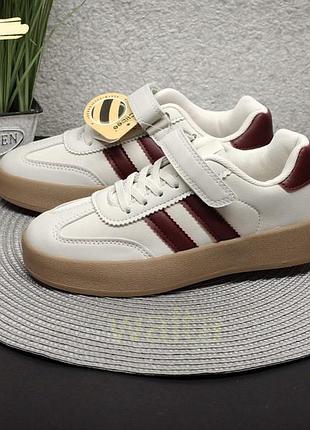 32-37р сlibee клиби стильні дитячі підліткові кросівки кроссовки бежеві з бордо в школу