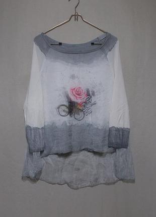 Блуза двухслойная принт градиент италия 46-48р