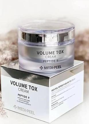 Омолоджуючий крем для обличчя із пептидами та ектоїном medi peel peptide 9 volume tox cream pro, 50