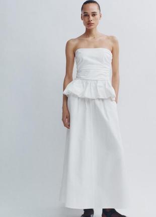 Топ женский объемный белый zara new