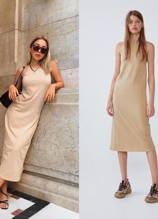 Платье миди платье длинная новая коллекция zara платье